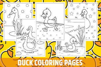 Duck coloring pages for kids girls boys teens birthday school activity