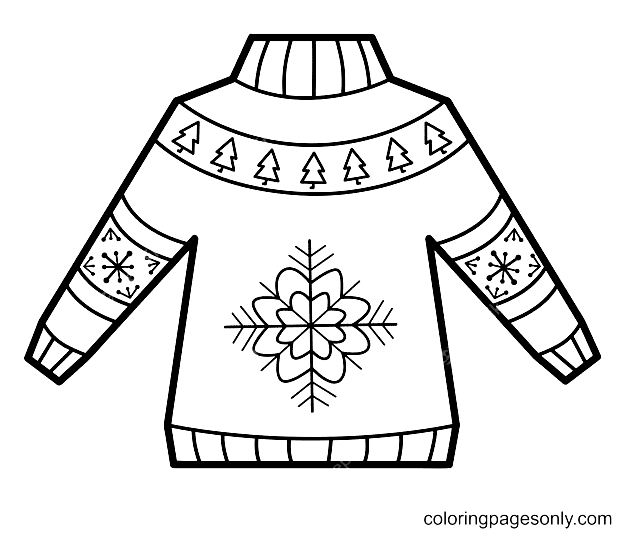 Christmas sweater coloring pages printable for free download