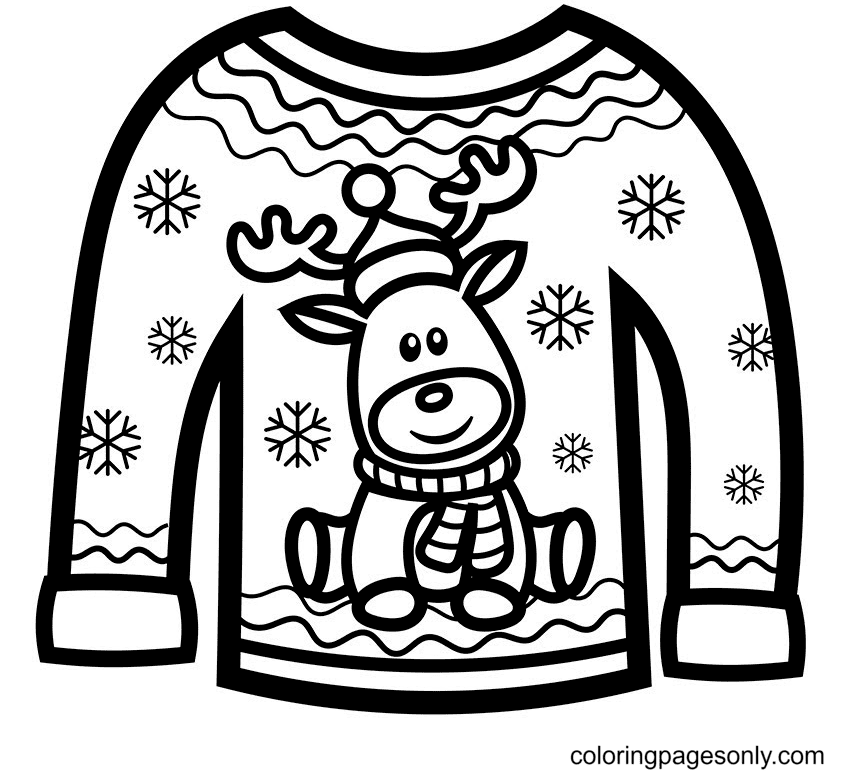 Christmas sweater coloring pages