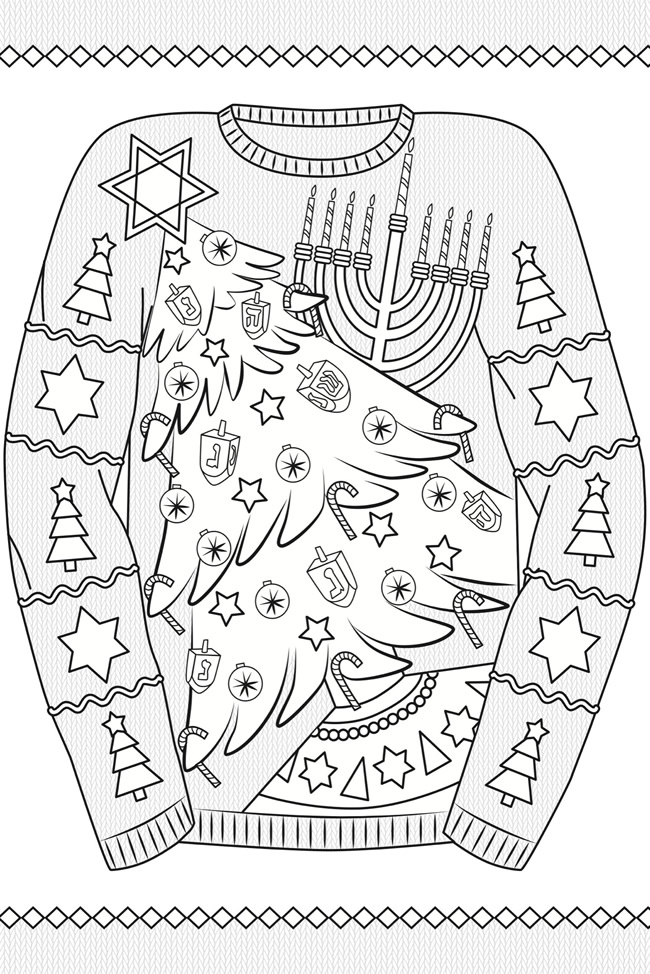 Ugly christmas sweater colouring pages mum in the madhouse