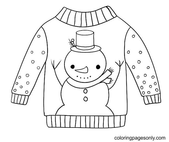Christmas sweater coloring pages