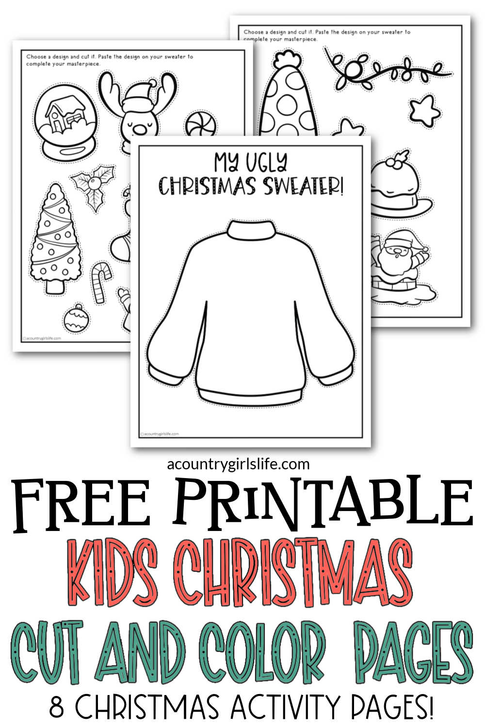 Ugly sweater coloring page free printable