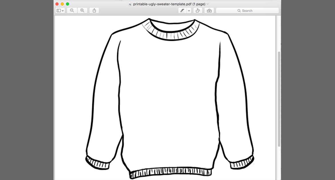 Printable ugly sweater template pdf