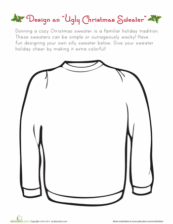 Ugly christmas sweater worksheet education christmas teaching christmas sweaters christmas school