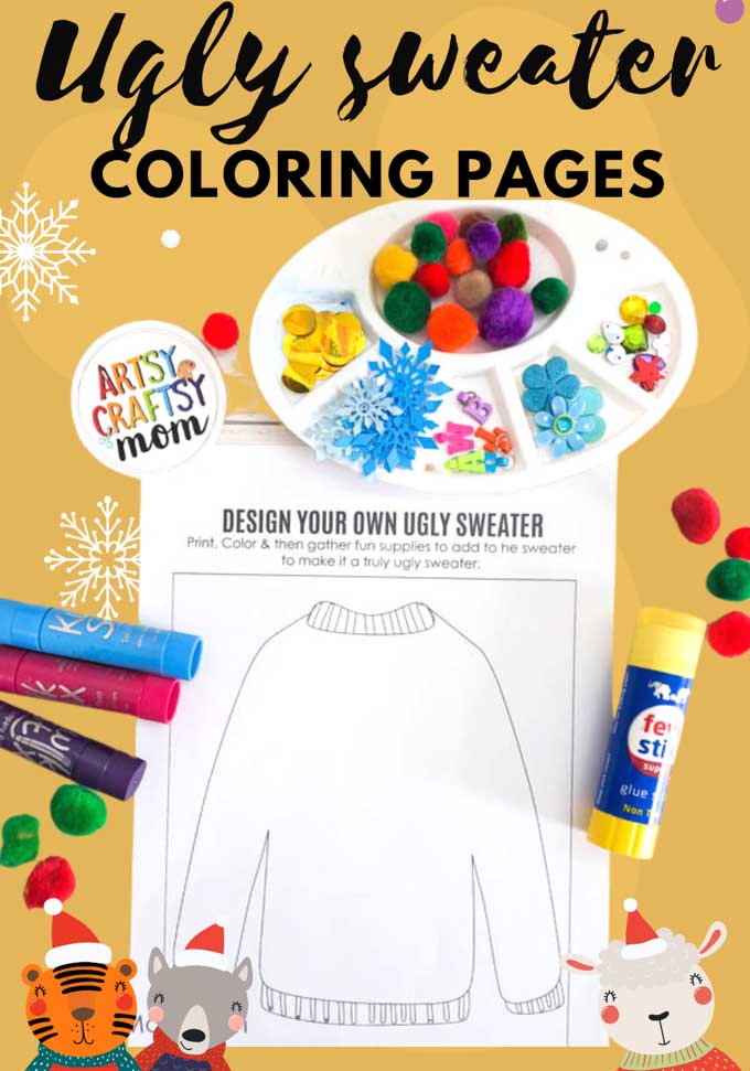 Free printable ugly christmas sweater craft