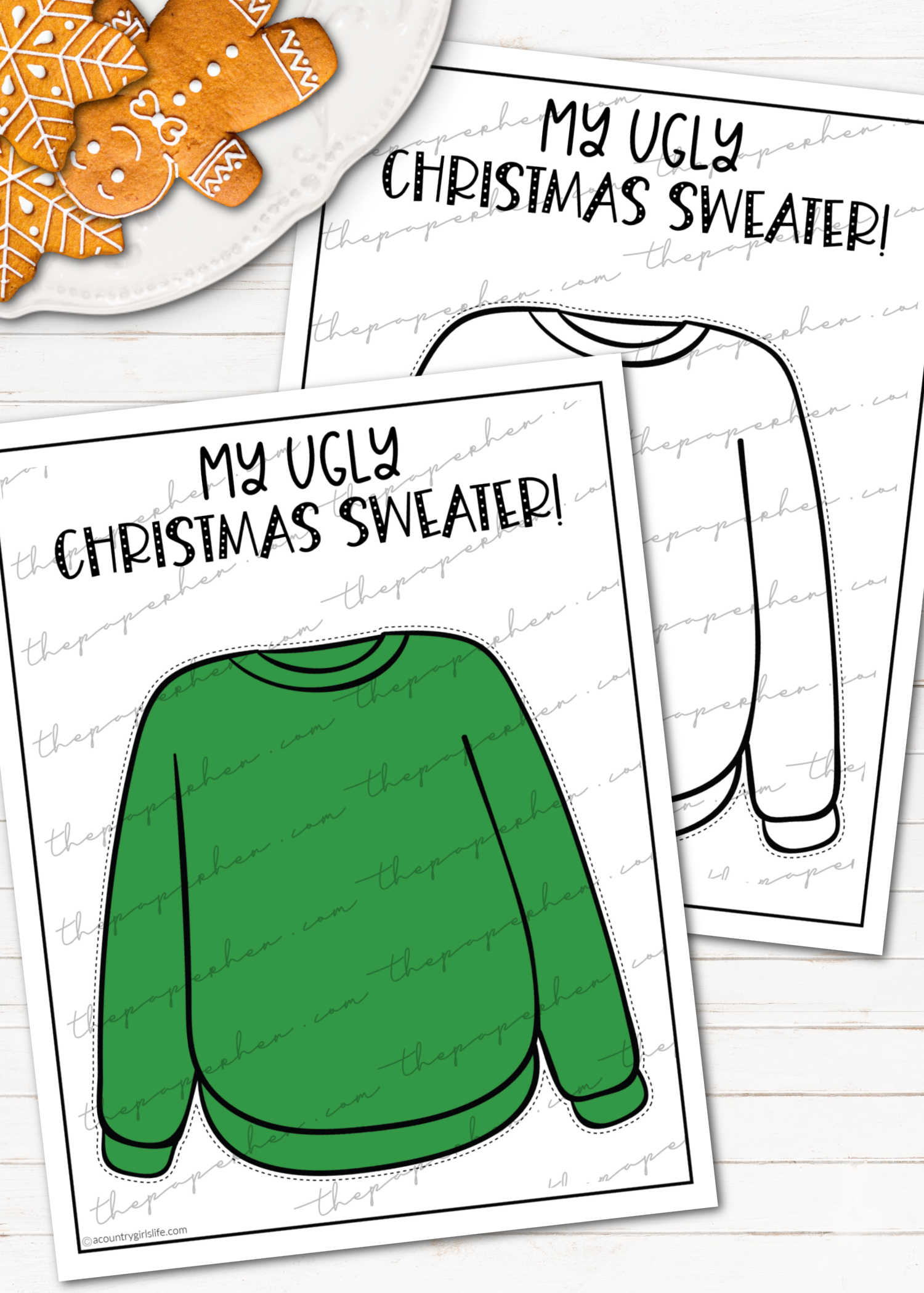 Ugly sweater coloring page free printable