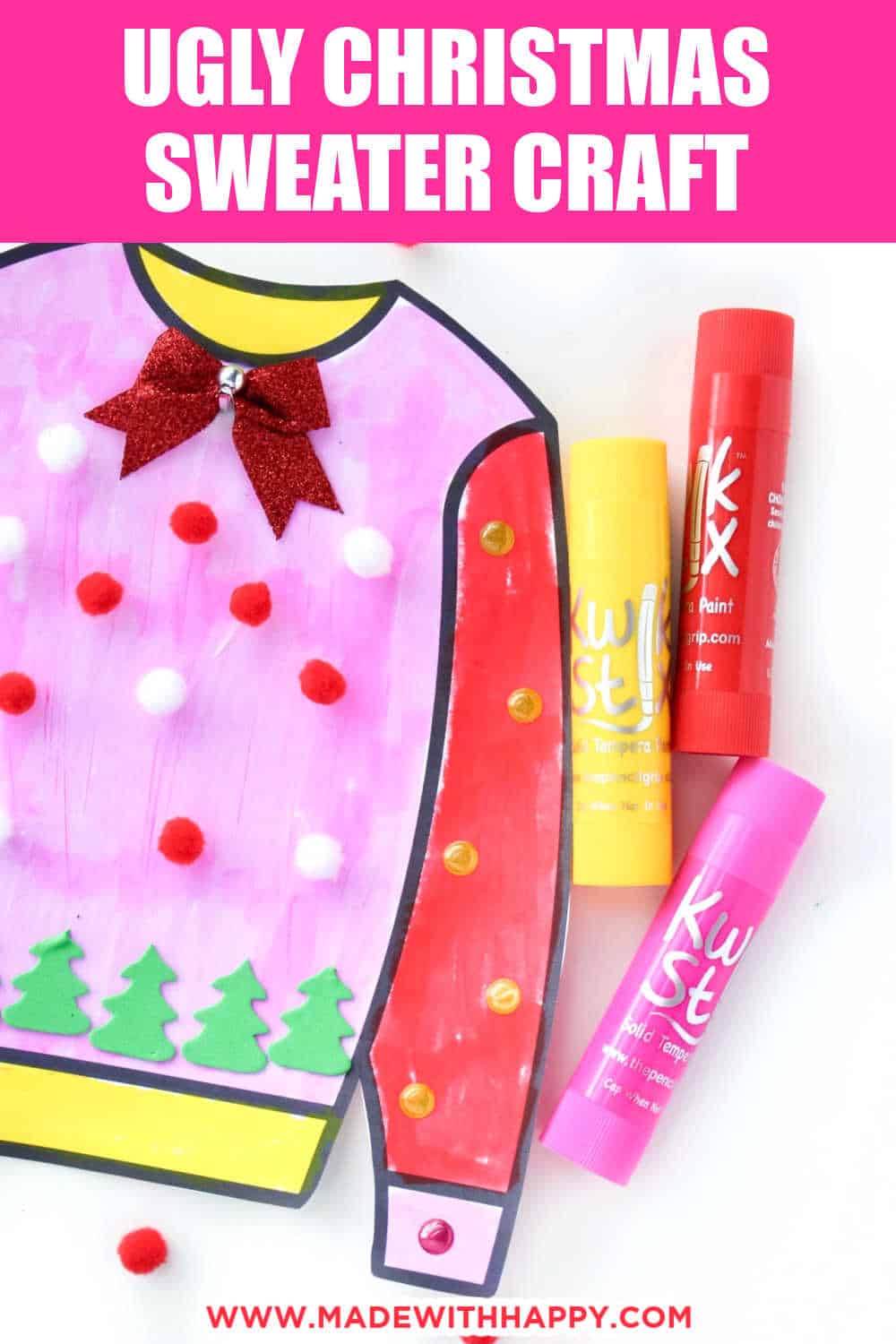 Kids ugly christmas sweater craft