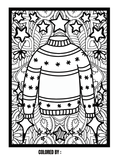 Ugly christmas sweater relaxing mandala coloring pages craft christmas teaching resources