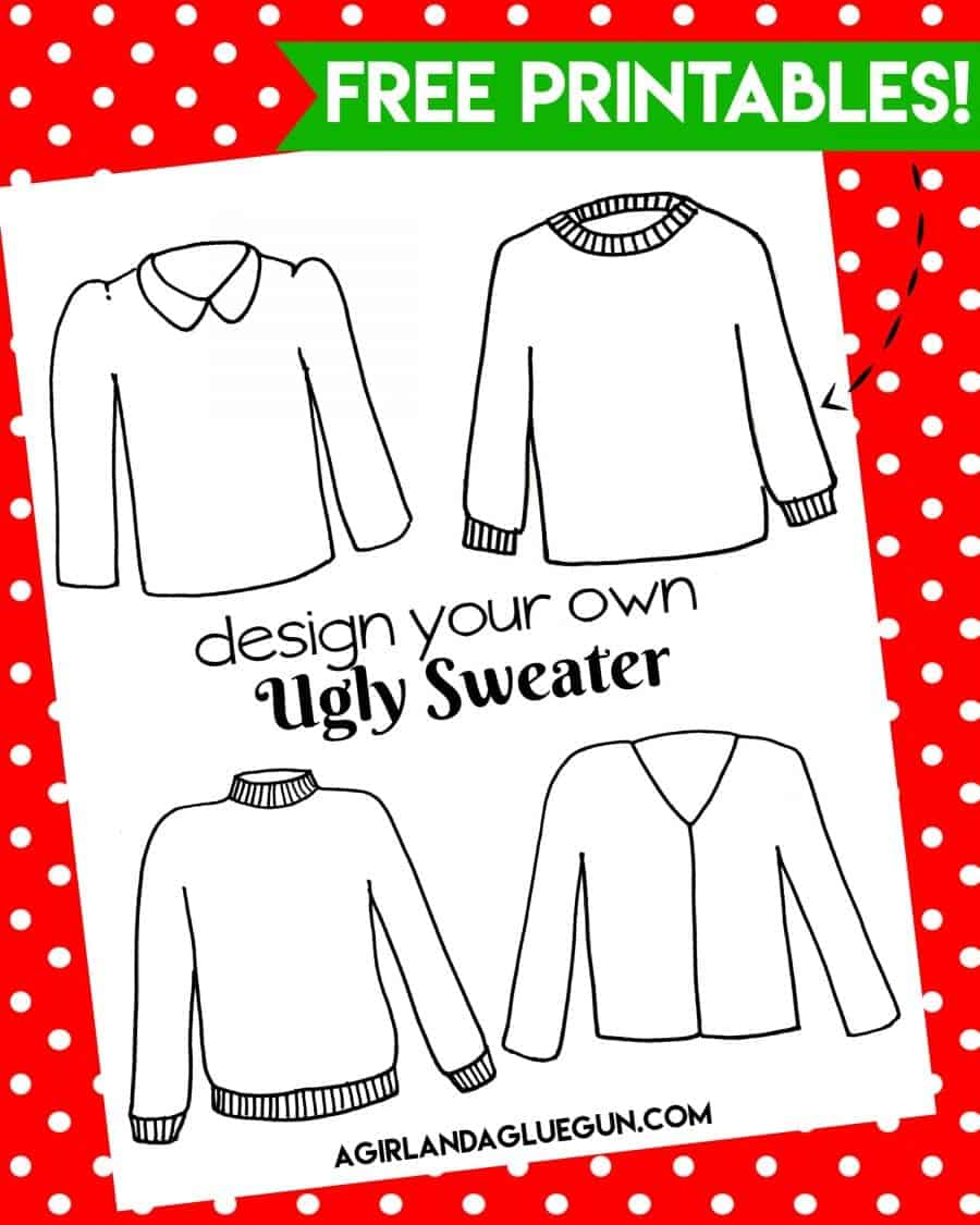 Free printable ugly sweater template