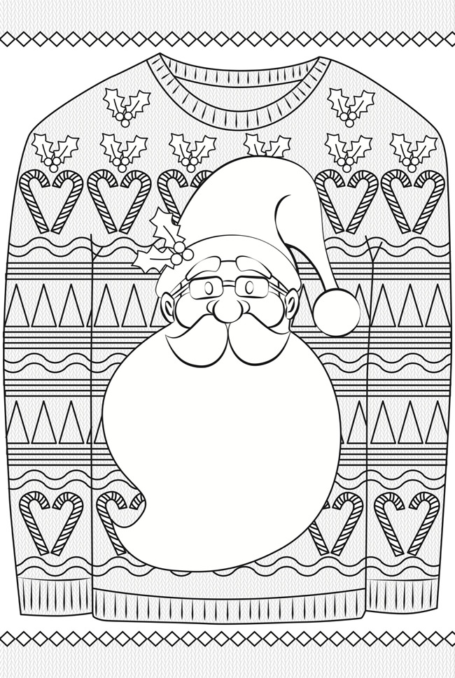 Ugly christmas sweater colouring pages mum in the madhouse