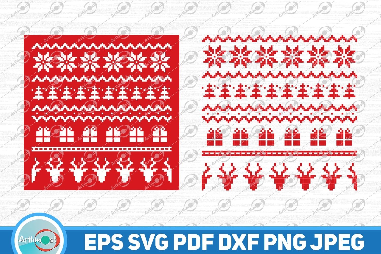 Christmas ugly sweater pattern svg xmas seamless pattern