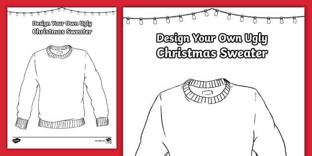 Create your own ugly christmas sweater activity usa