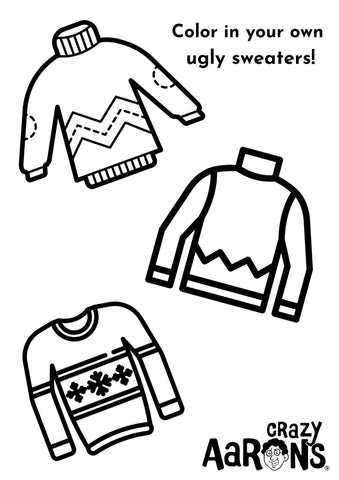 Freebie color your own ugly sweater â crazy aarons