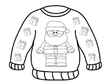 Ugly sweater coloring pages by myacestraw tpt