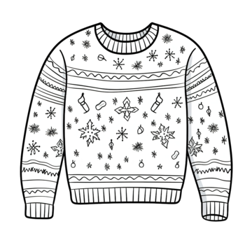 Trace and color cute christmas sweater worksheet for kids tracing kids worksheet png transparent image and clipart for free download