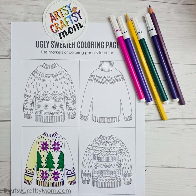 Free printable ugly christmas sweater craft