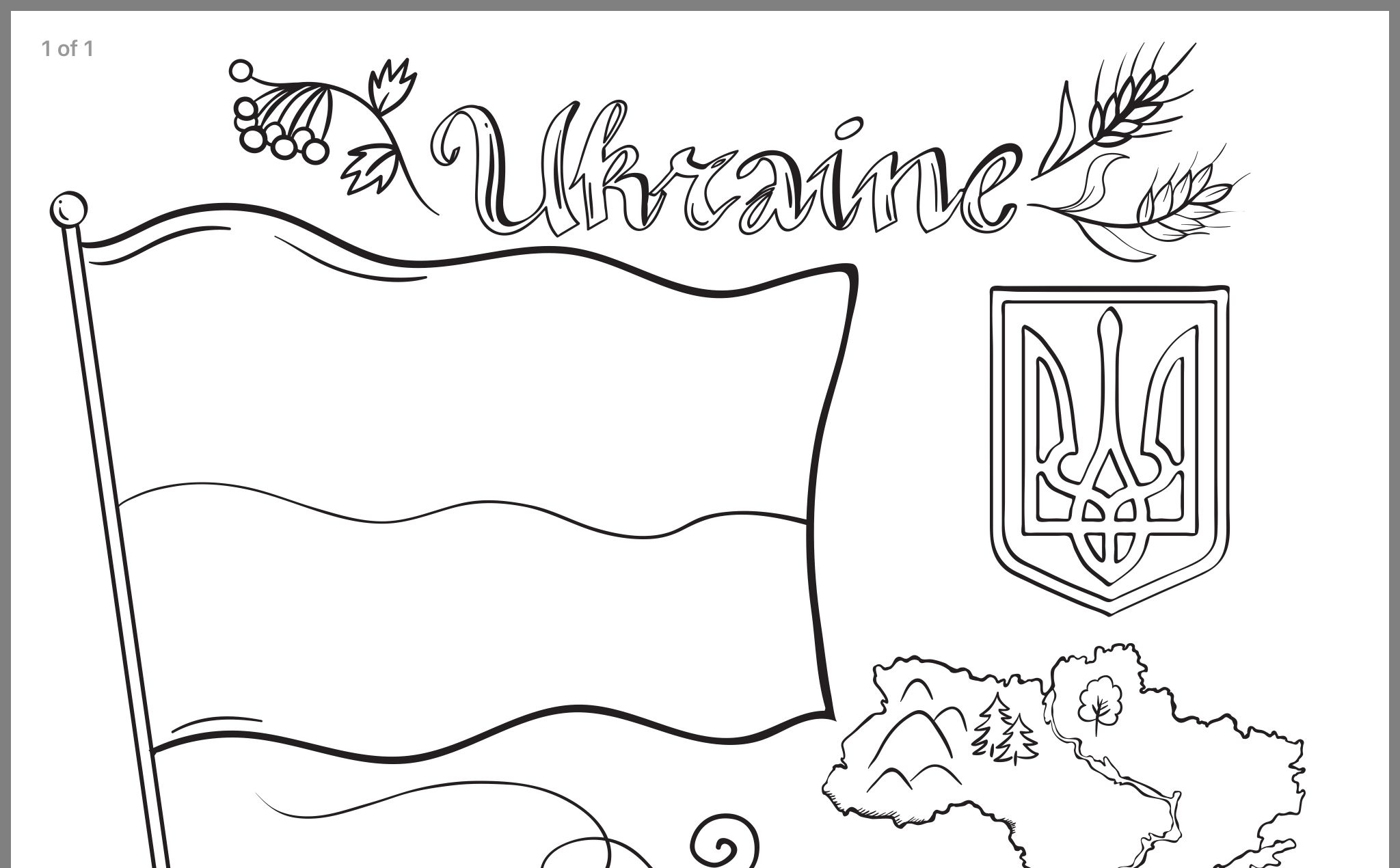 Pin by lilyasia on free printable coloring pages flag coloring pages coloring pages ukraine flag
