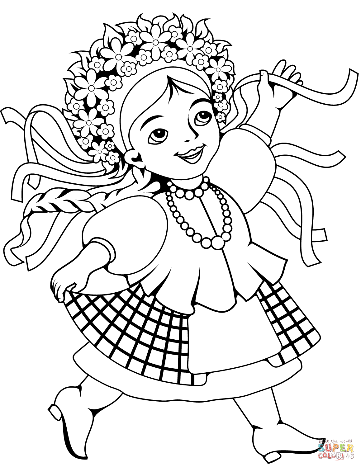 Ukrainian woman coloring page free printable coloring pages