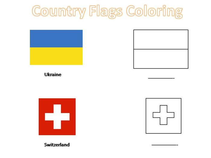 Country flags coloring pages for kids