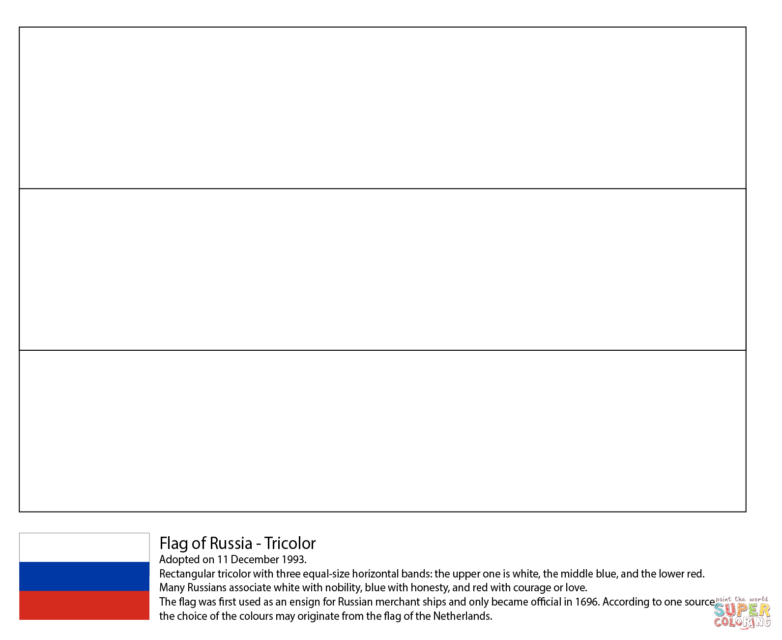 Flag of russia coloring page free printable coloring pages