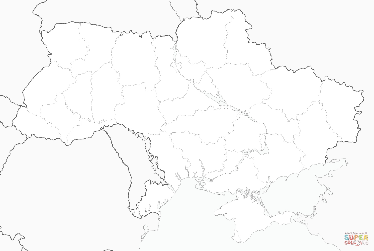 Ukraine map coloring page free printable coloring pages