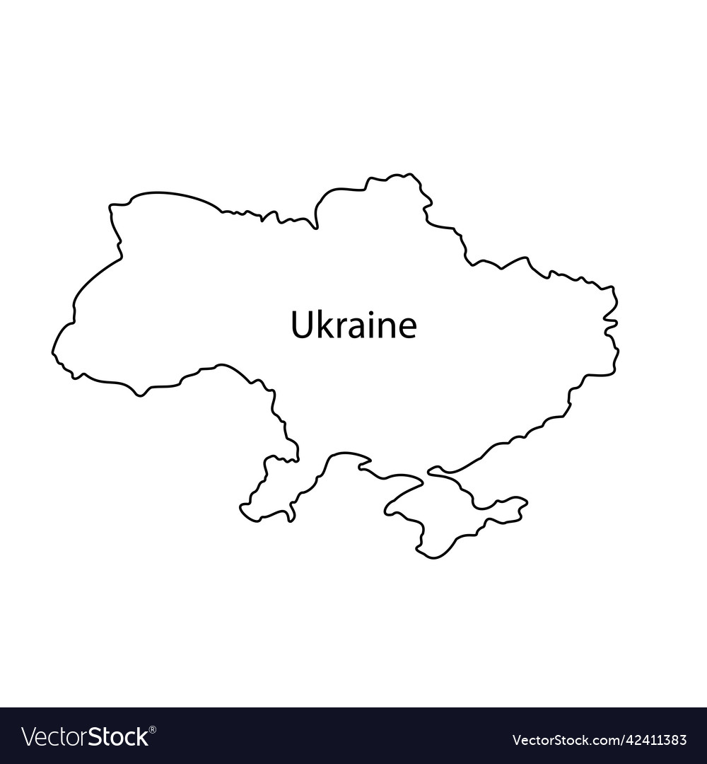 Ukraine map black outline royalty free vector image