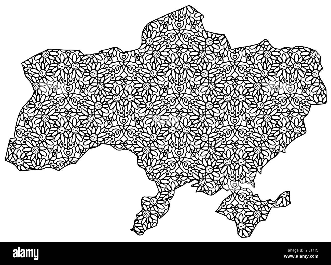 Ukraine map black and white stock photos images