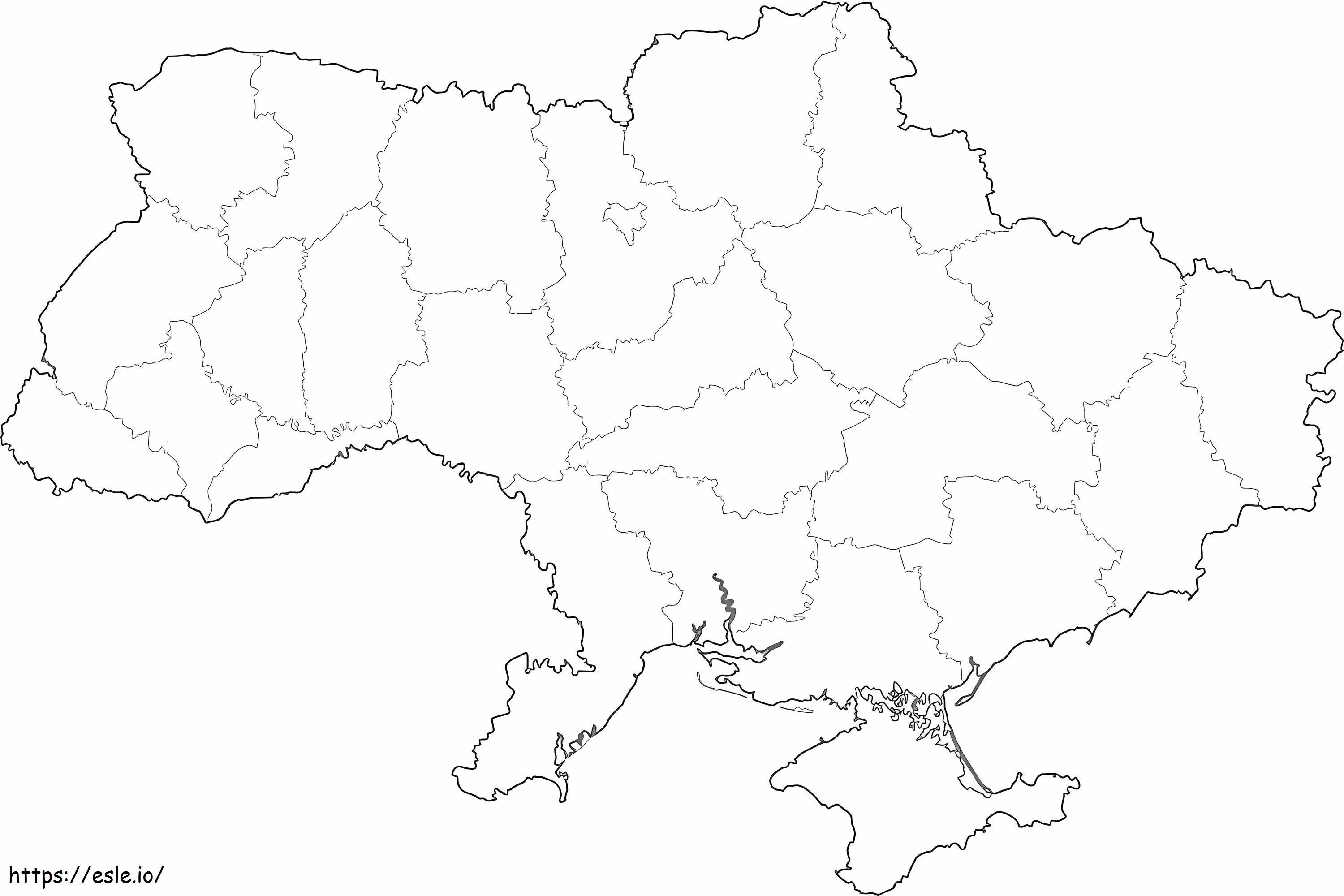 Outline map of ukraine coloring page