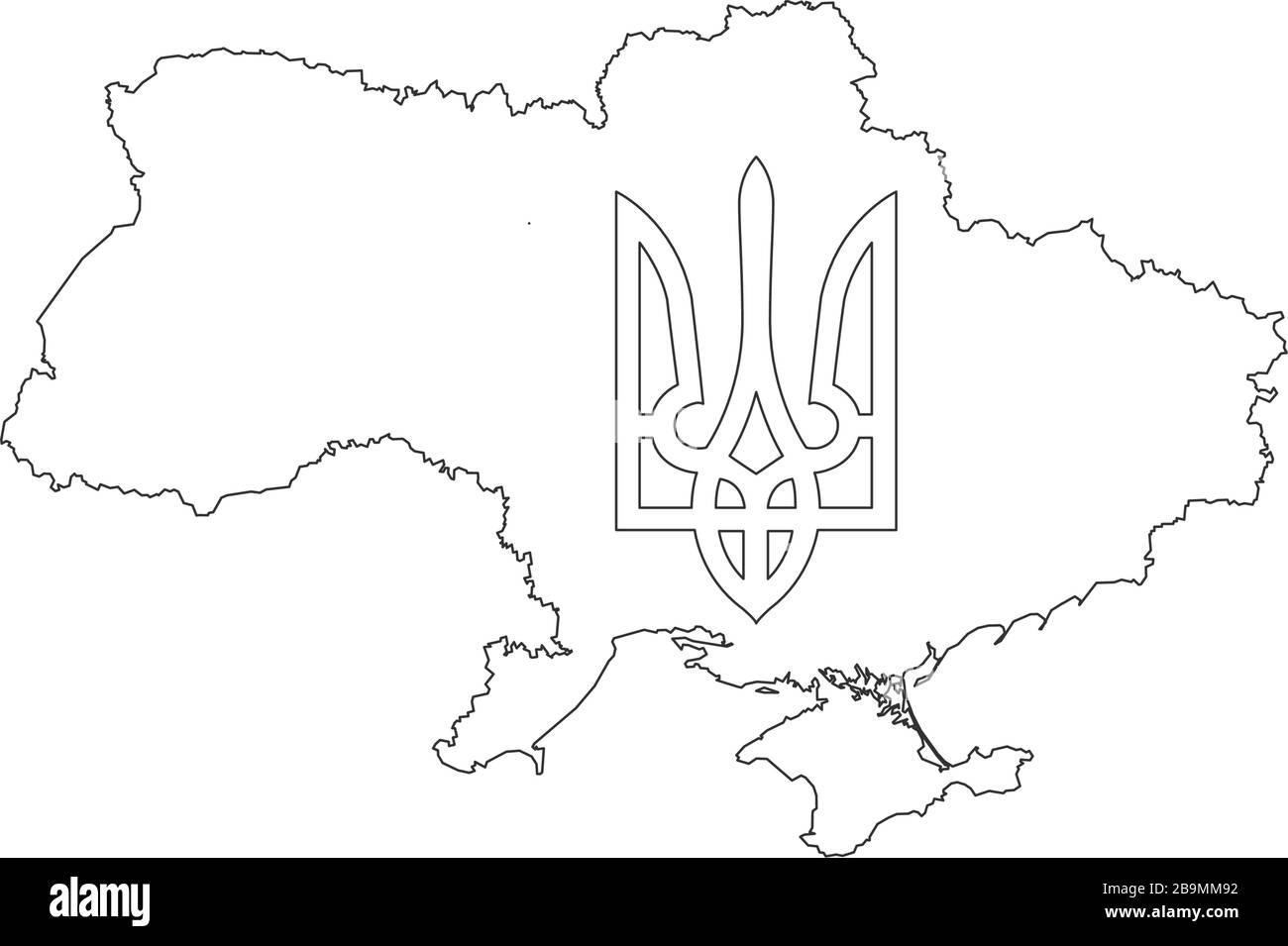 Country ukraine map black and white stock photos images