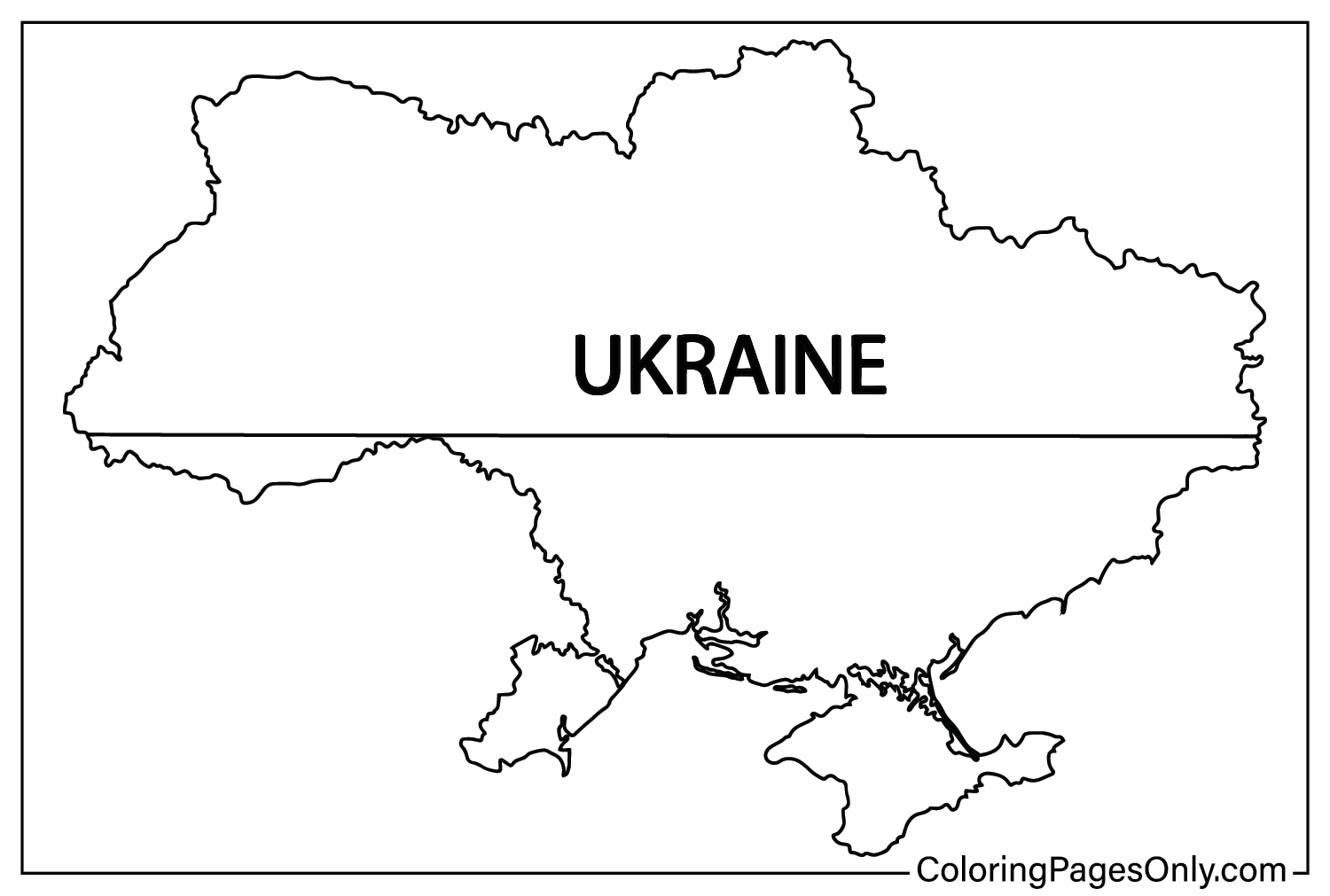 Ukraine map coloring page