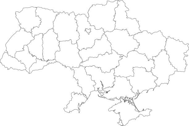 White map of raions of ukraine stock illustration