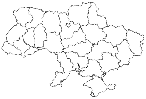 Outline map of ukraine with regions coloring page free printable coloring pages