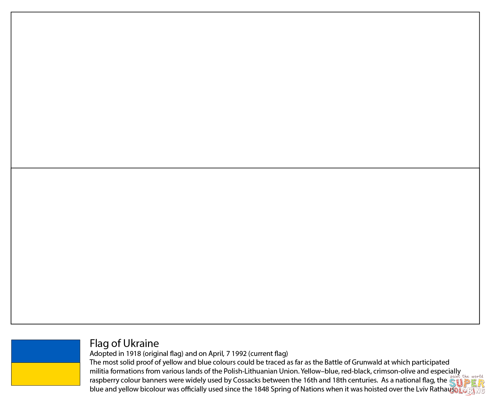 Flag of ukraine coloring page free printable coloring pages