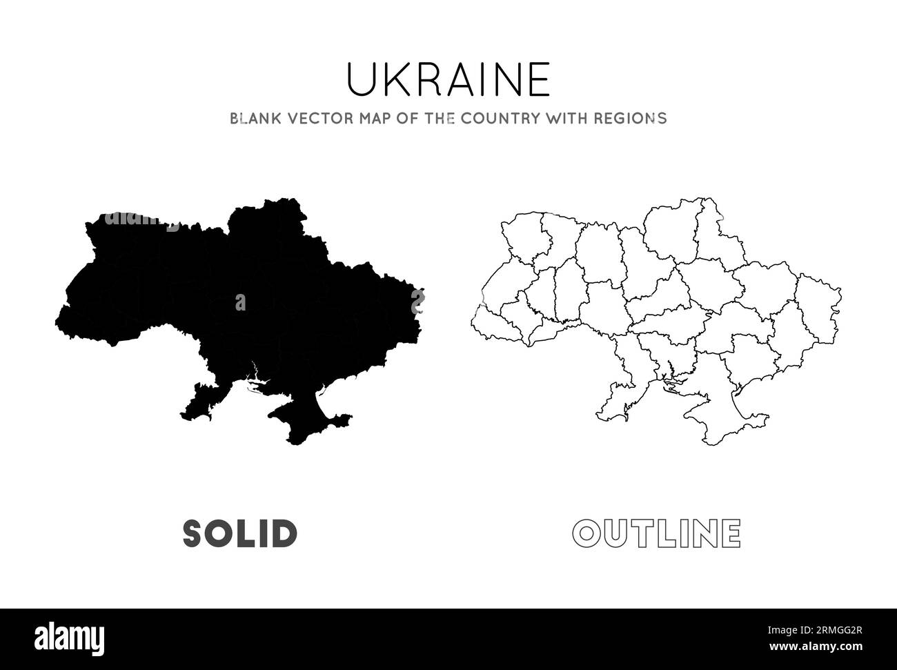 Ukraine map black and white stock photos images