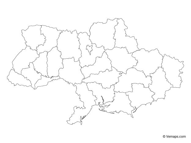 Outline map of ukraine with regions free vector maps map map vector outline