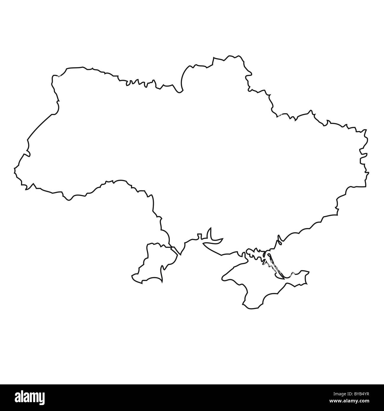 Ukraine map outline black and white stock photos images