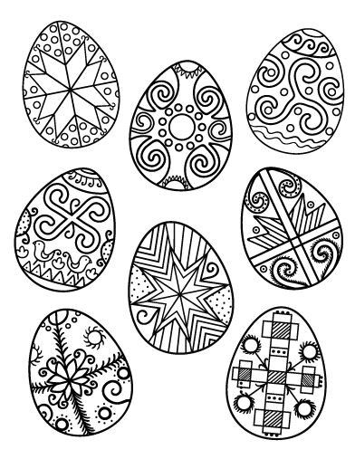 Free ukrainian easter egg coloring page