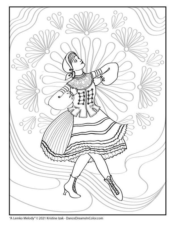 A lemko melody ukrainian folk dance coloring page