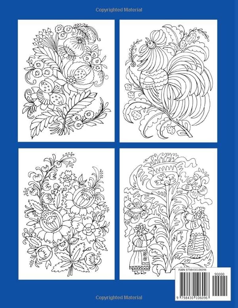 Ukrainian folk patterns coloring book an adult coloring pages featuring folk inspired pattern designs for stress relieving and relaxation relaxing art activities large format x