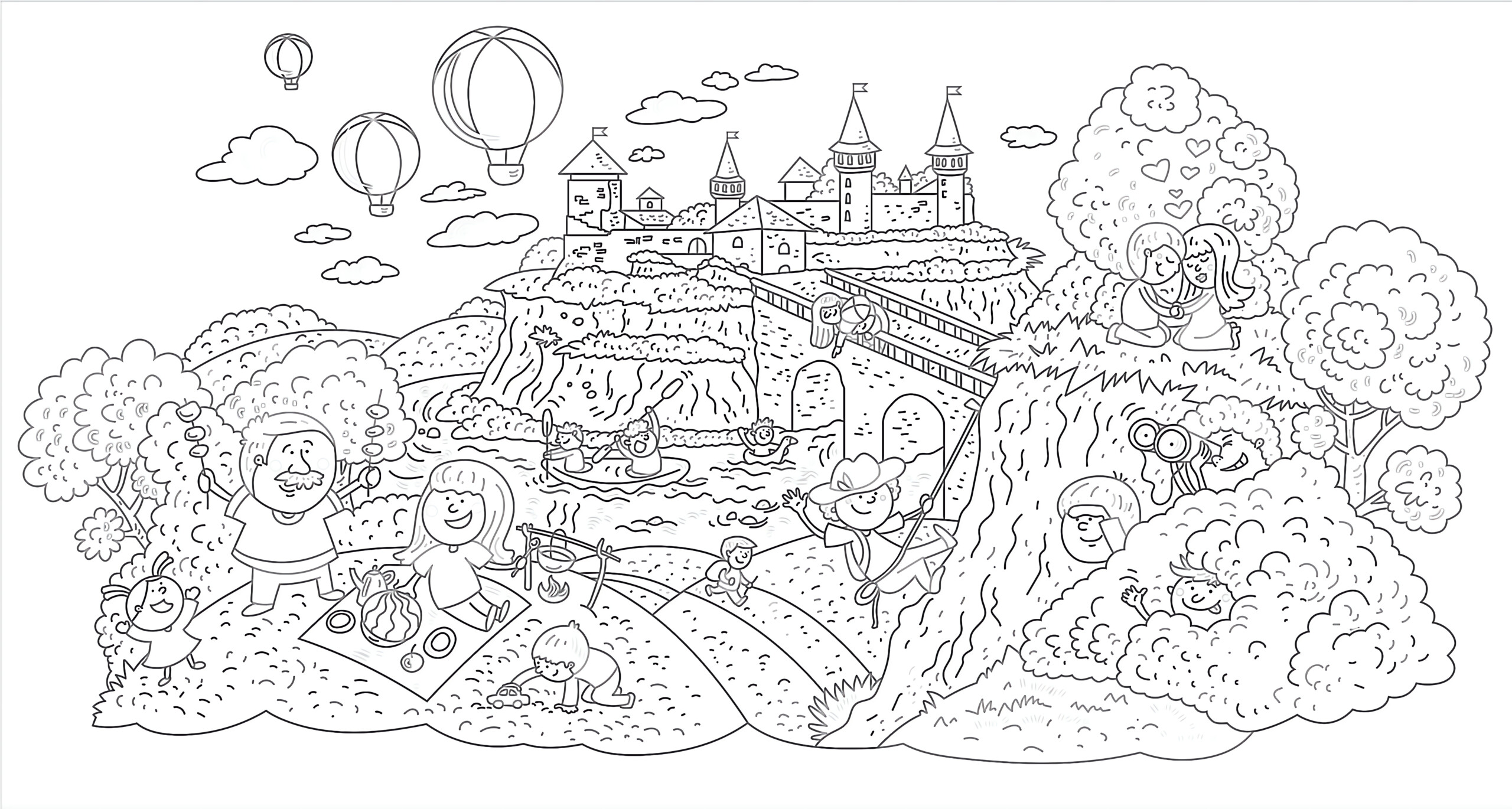 Ukrainian city kamyanets podilsky coloring page