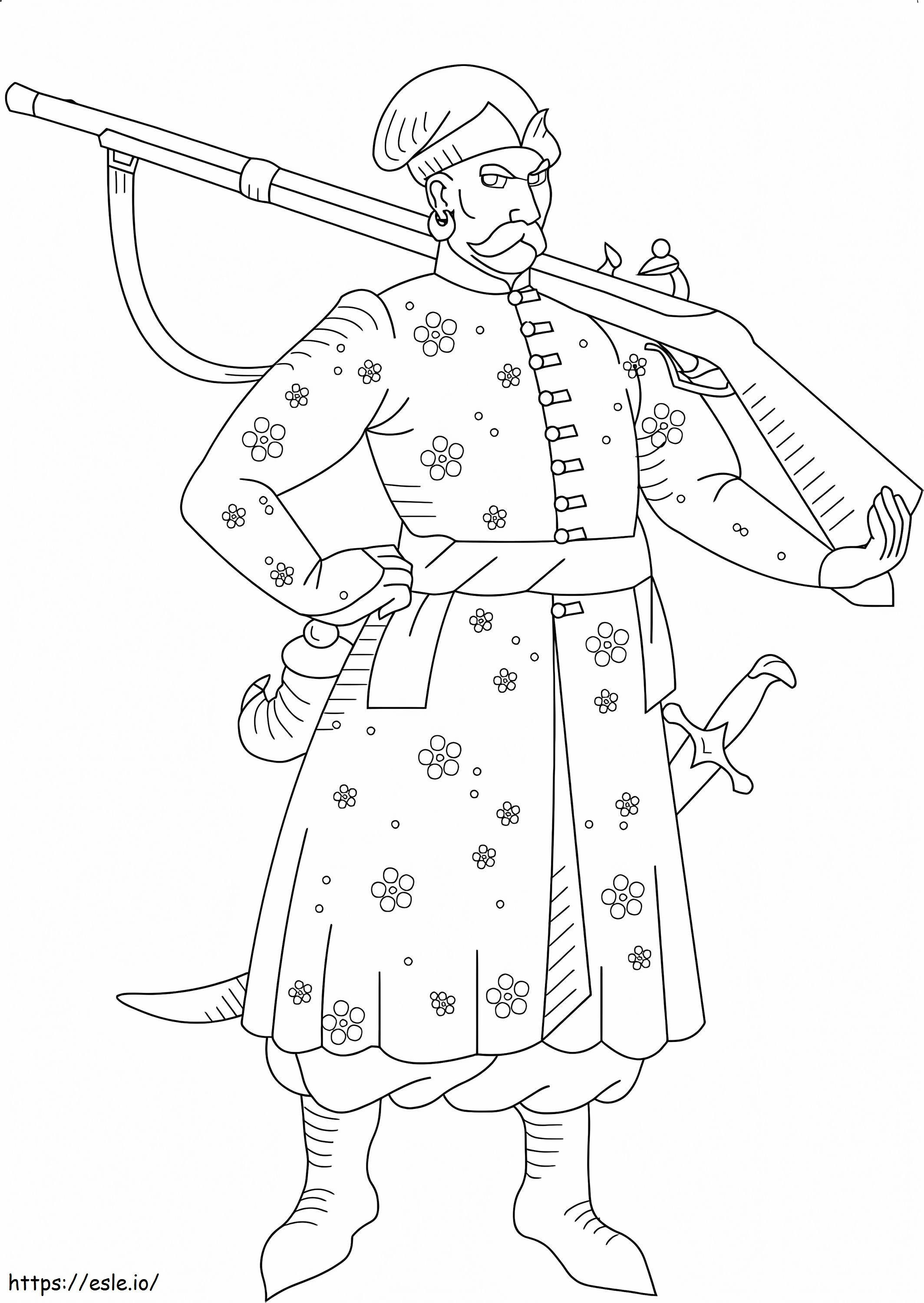 Ukrainian cossack coloring page