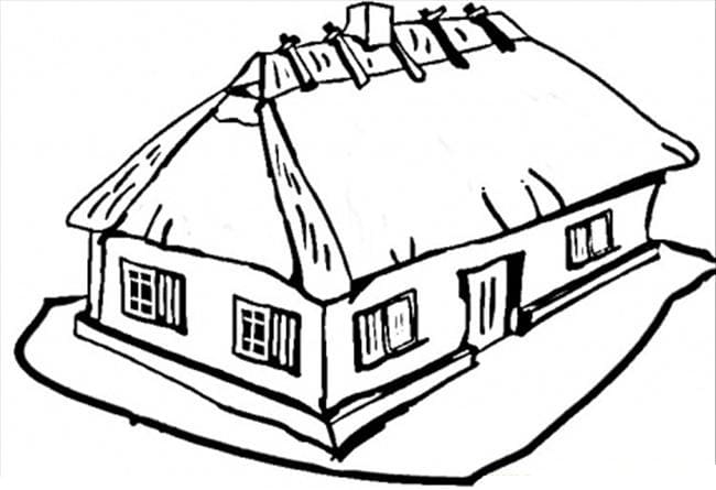 House in ukraine coloring page