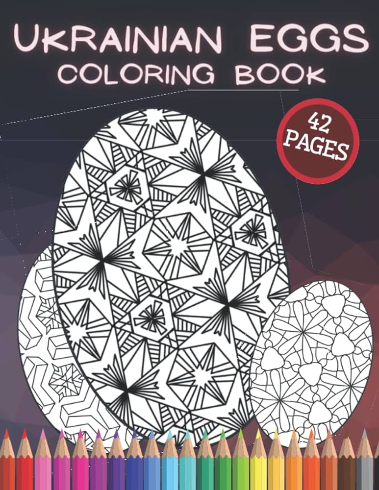 Ukrainian eggs coloring book easter pysanky of eastern europe with colouring herbal mandala gift egg easy to hard patterns publishing timo books