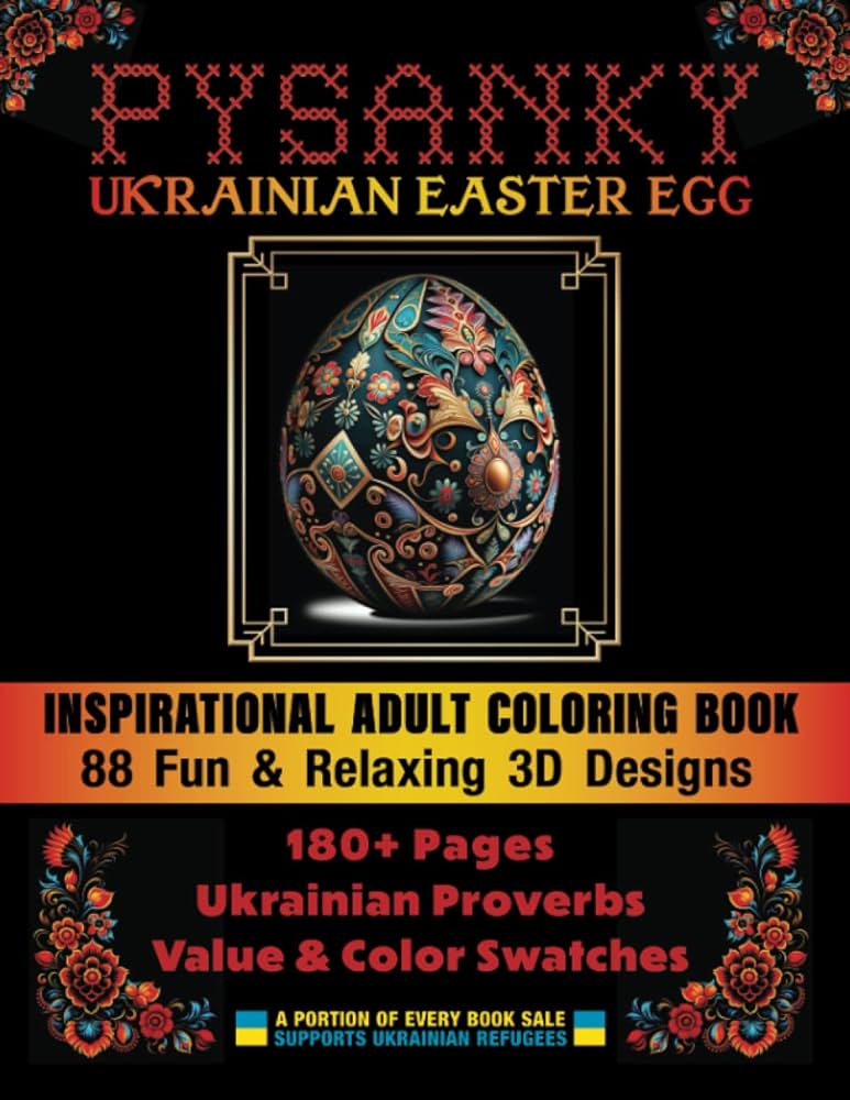 Pysanky ukrainian easter egg inspirational coloring book for adults fun relaxing d designs to color share frame pysanky ukrainian easter egg coloring book series orlovsky igor zev