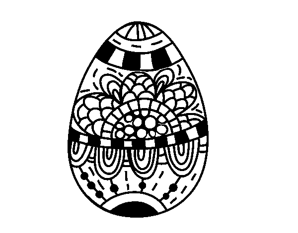 A floral easter egg coloring page