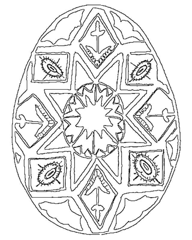 Online coloring pages coloring page easter egg with cross coloring easter download print coloring page