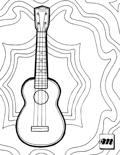 Free printable ukulele coloring page â musical mama