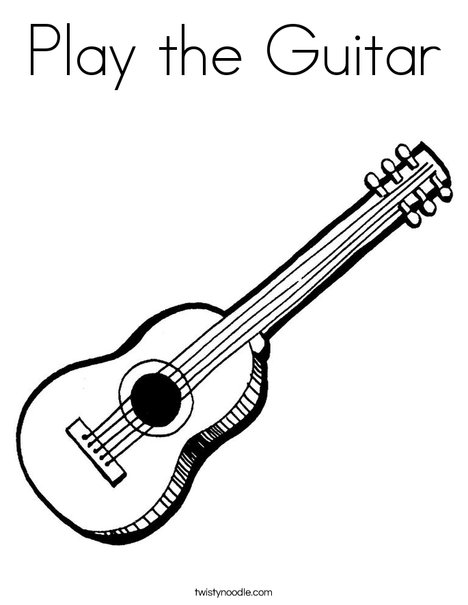 Play the guitar coloring page