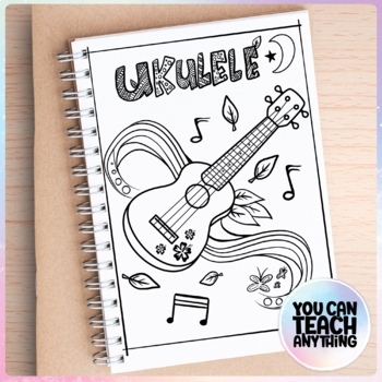 Ukulele colouring page printable pdf by indie education tpt