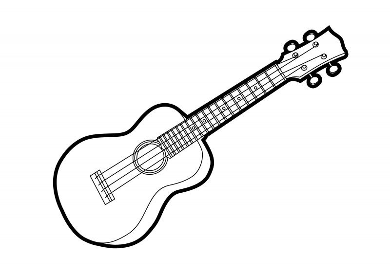 Ukulele outline vector illustration